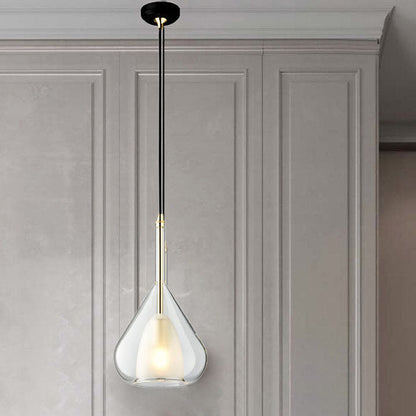 Contemporary Scandinavian Diamond Copper Glass 1-light Pendant Light for Bedroom