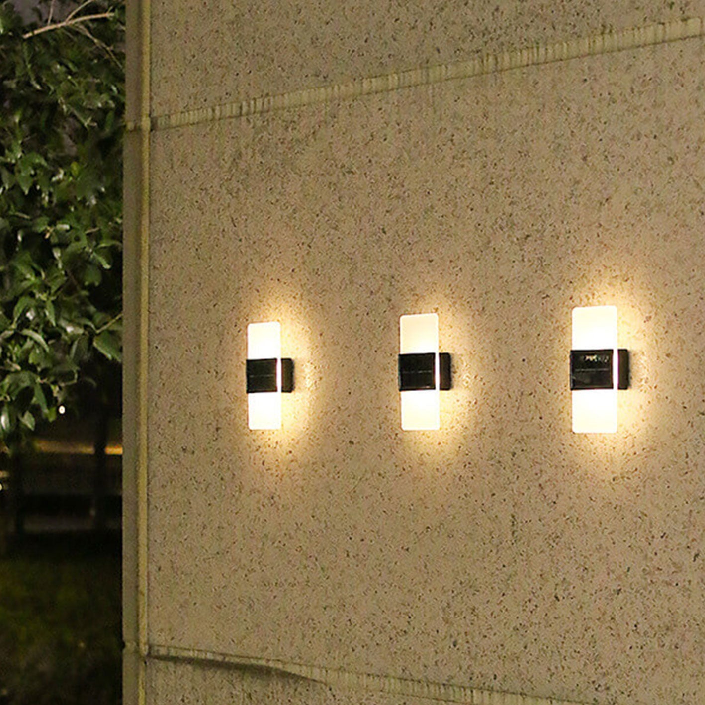 Courtyard Waterproof Acrylic LED Solar Wall Sconce Lamp Outdoor Light Lumendat