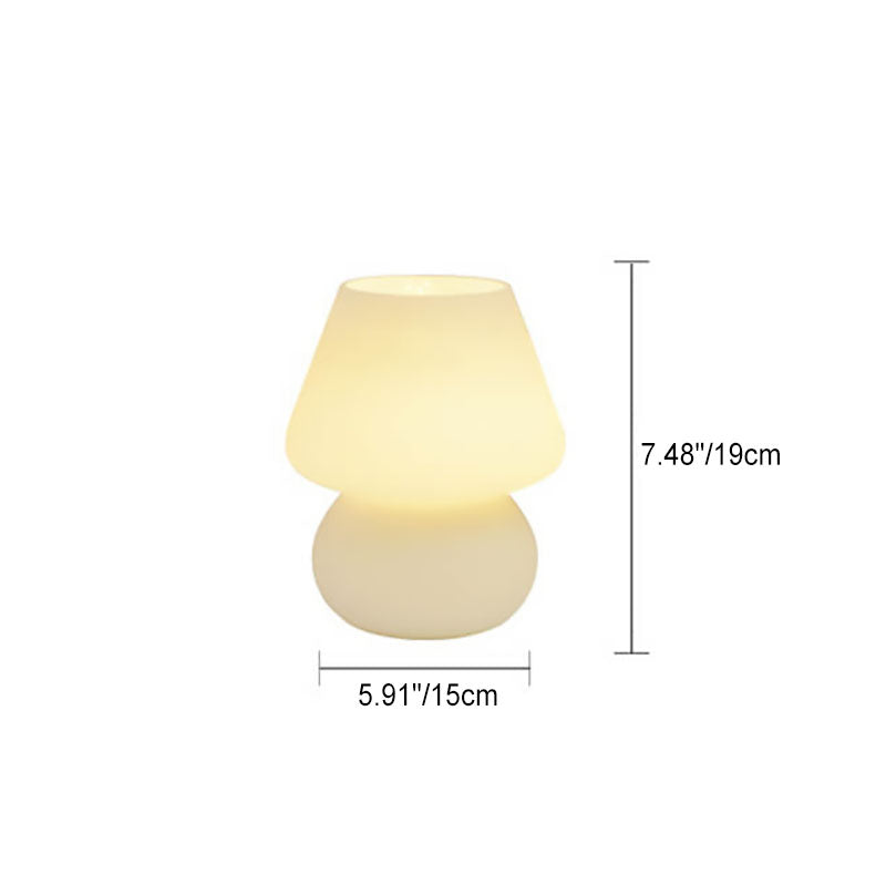 Modern Minimalist Striped Mushroom Glass 1-Light Table Lamp Lumendat