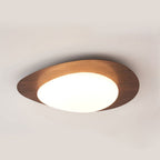 Nordic Iron Wood Grain Pebble LED Flush Mount Ceiling Light Lumendat