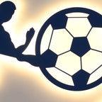 Lumendat Contemporary Creative Kids Round Football Iron Acrylic LED Flush Mount Ceiling Light For Bedroom Lumendat