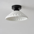 Modern Light Luxury Ceramic Disc 1-light Semi-flush Mount Lighting