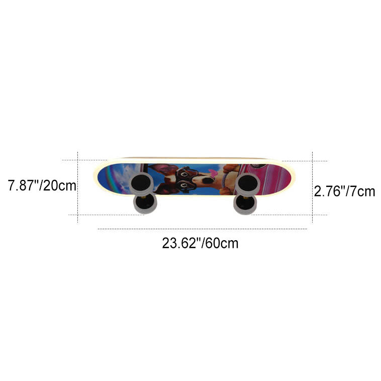 Lumendat Creative Cartoon Skateboard Acrylic LED Kids Flush Mount Ceiling Light Lumendat
