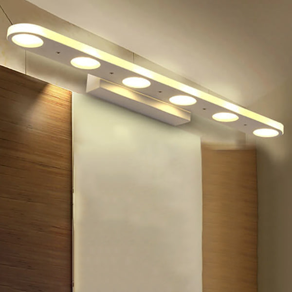 Modern Simple White Long Oval Acrylic Vanity Light 4/6 Light Wall Sconce Lamp Lumendat
