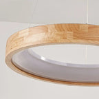 Japanese Minimalist Log Circle Island Light LED Chandelier – Dimmable Lumendat