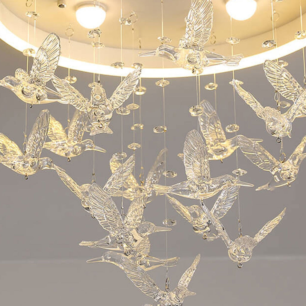 Modern Creative Cartoon Round Bird / Skirt Hanging LED Flush Mount Ceiling Light Lumendat