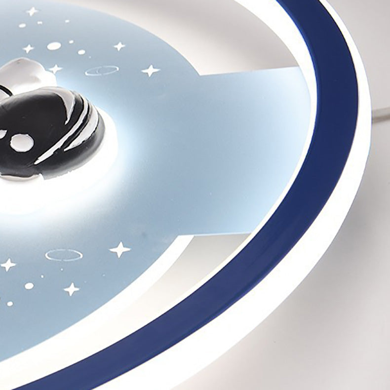 Lumendat Contemporary Creative Childlike Spaceman Rabbit Design LED Kids Flush Mount Ceiling Light For Bedroom Lumendat