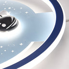 Lumendat Contemporary Creative Childlike Spaceman Rabbit Design LED Kids Flush Mount Ceiling Light For Bedroom Lumendat