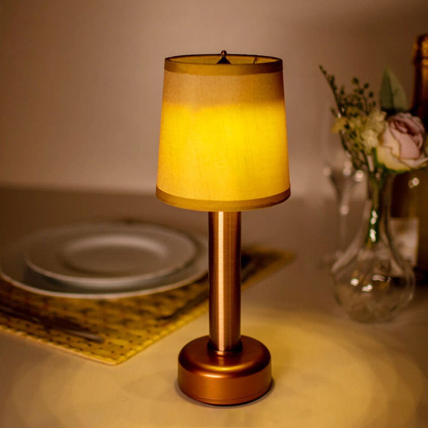 Vintage Linen Iron LED Rechargeable Table Lamp Lumendat