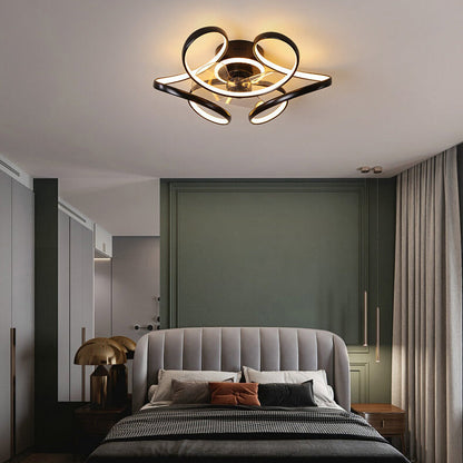 Simple Creative Line LED Flush Mount Fan Light