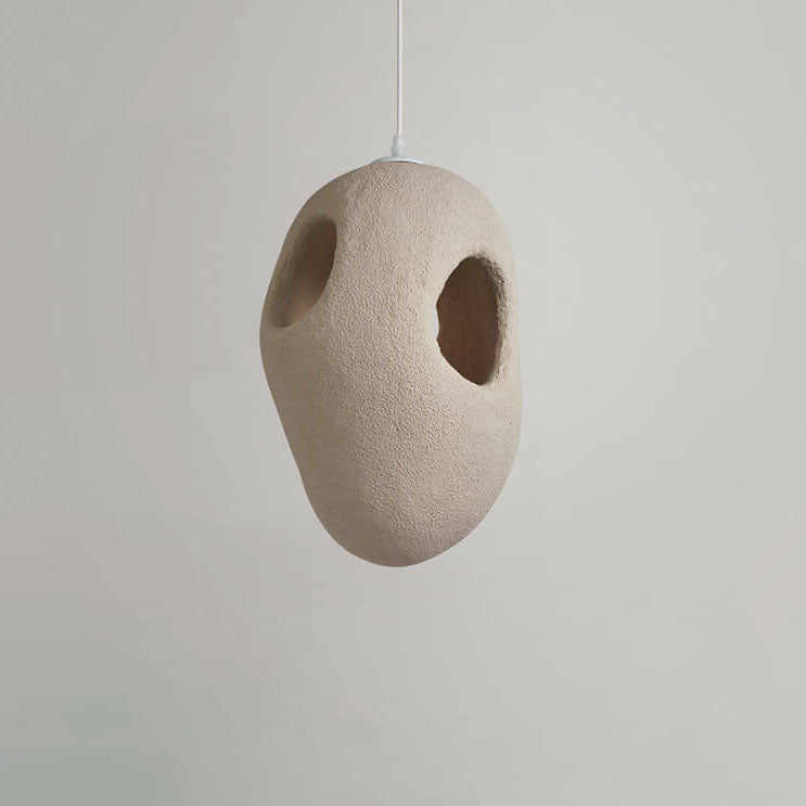Japanese Wabi-sabi Resin Geometric Circle 1-light Pendant Light BulbSquare