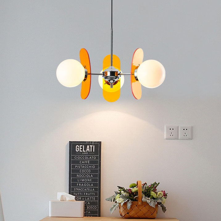 Modern Mid-century Acrylic Magic Bean Glass Shade 3/5/6/8-light Chandelier for Living Room