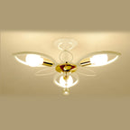 Nordic Light Luxury Wrought Iron Crystal 6/8-light Flush Mount Ceiling Light BulbSquare