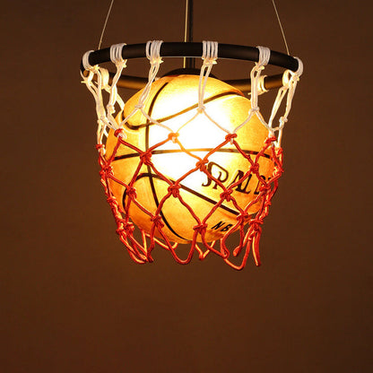Modern Creative Basketball Iron Glass Mesh Rope 1-light Pendant Light
