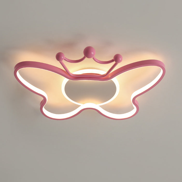 Lumendat Contemporary Nordic Kids Iron Aluminum Silica Acrylic Butterfly LED Flush Mount Ceiling Light For Bedroom Lumendat
