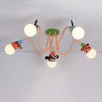 Lumendat Cartoon Creative Animal Light Head 3/4/5 Light Kids Semi-Flush Mount Ceiling Light Lumendat