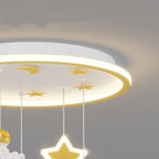 Lumendat Contemporary Creative Starry Night Acrylic Round Shade LED Kids Flush Mount Ceiling Light For Bedroom Lumendat