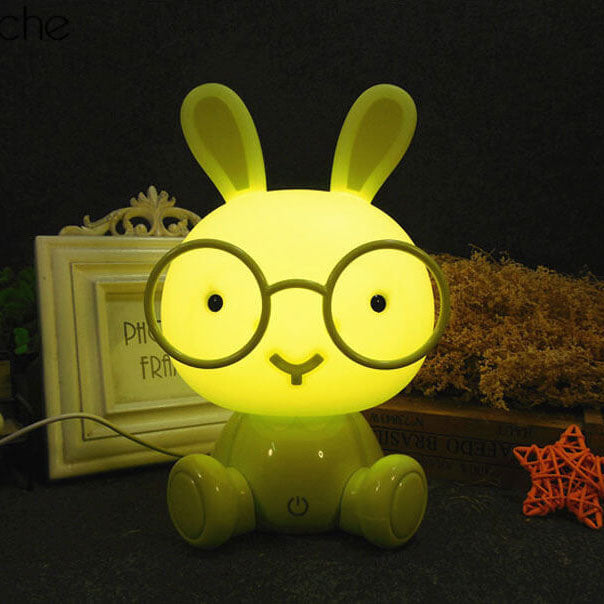 Creative Cartoon Rabbit with Glasses USB LED Night Light Table Lamp Lumendat