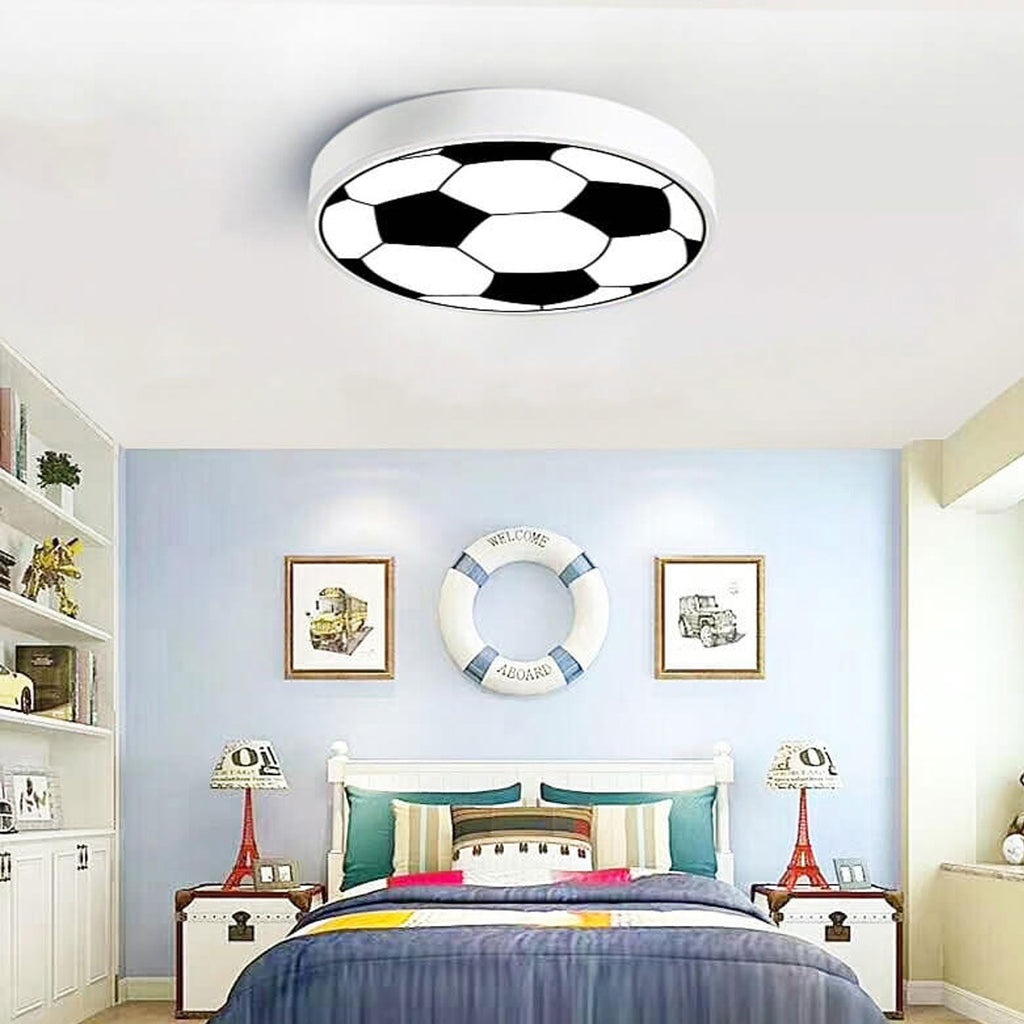 Cartoon Creative Round Football LED Kids Flush Mount Ceiling Light Lumendat