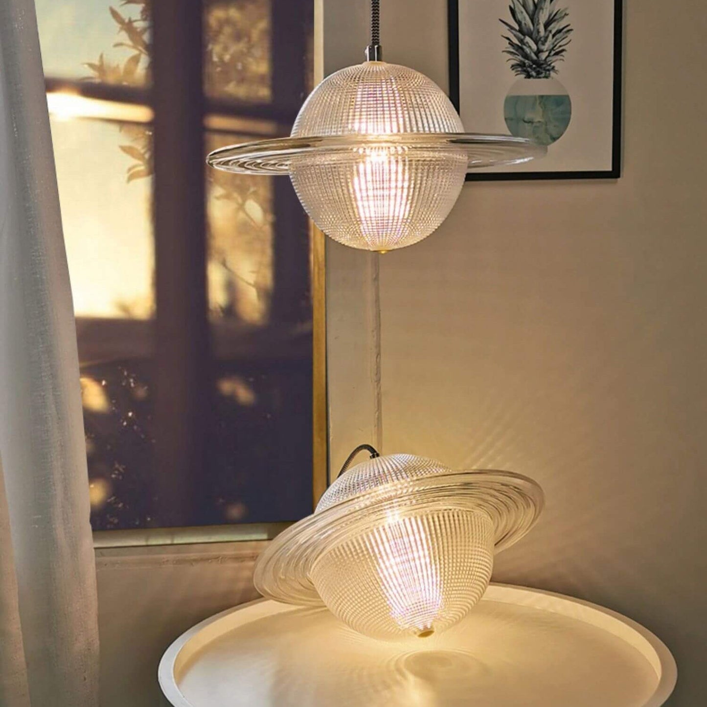 Nordic Glass Creative Planet Design LED Pendant Light