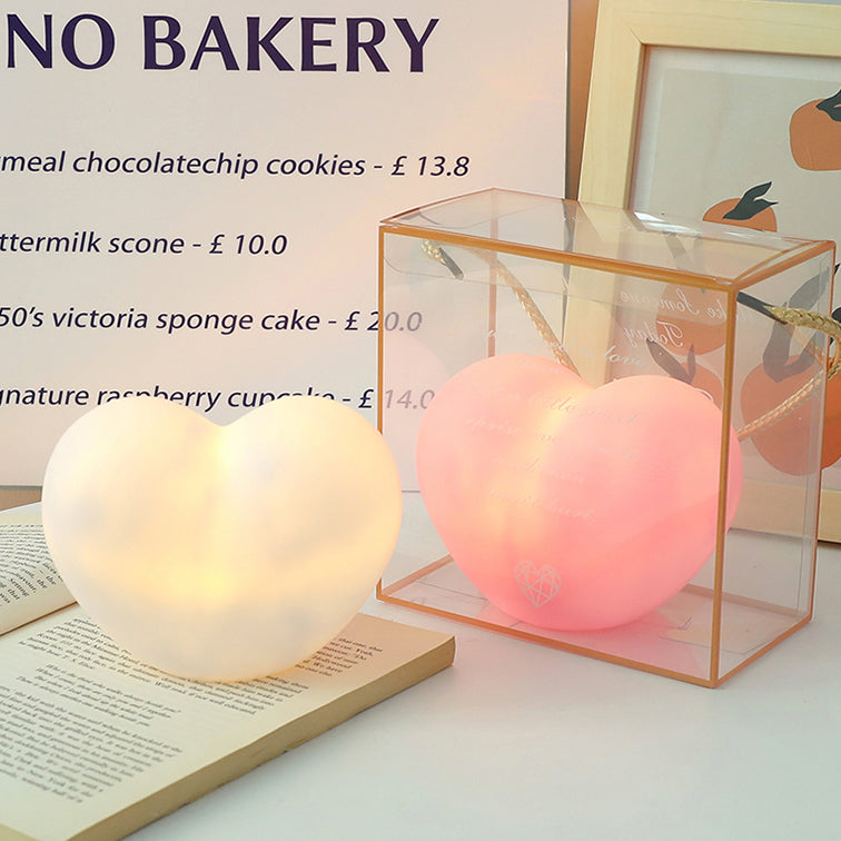 Contemporary Creative Rubber Coating Heart LED Night Light Table Lamp For Bedroom Lumendat