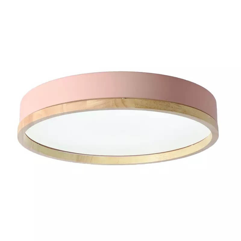 Simple Macaron Round Acrylic LED Flush Mount Ceiling Light BulbSquare