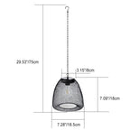 Traditional Rustic Iron Net Rattan Weaving Cage LED Solar Waterproof Pendant Light for Outdoor Patio BulbSquare