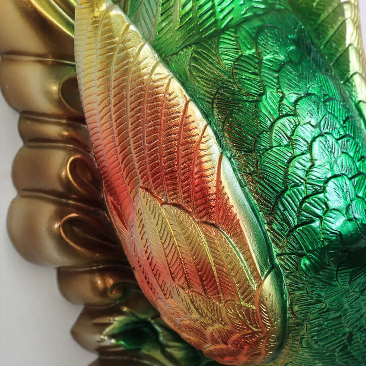 European Creative Peacock Resin Glass Shade 1-Light Wall Sconce Lamp Lumendat