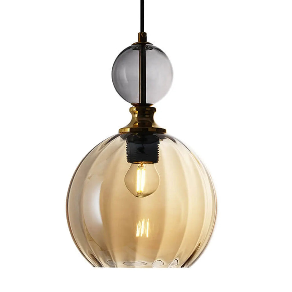 Danish Creative Stripes Glass Round 1/3 Light Chandelier Lumendat