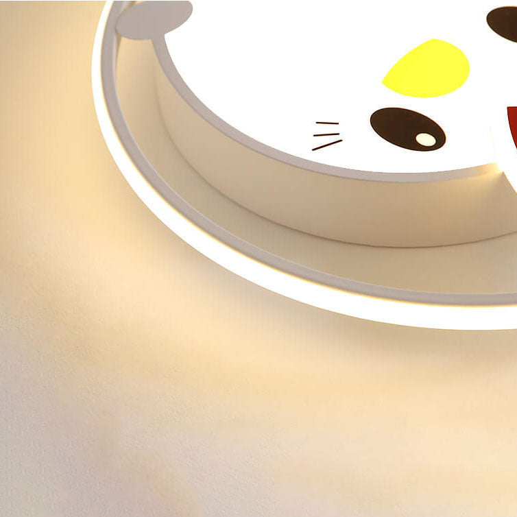 Lumendat Childlike Cartoon Chick Acrylic Round LED Kids Flush Mount Ceiling Light Lumendat