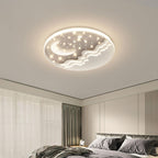 Nordic Creative Star Moon Round Aluminum LED Flush Mount Ceiling Light BulbSquare