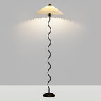Vintage Fabric Pleated Shade 1-Light Standing Floor Lamp Lumendat