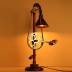 Industrial Vintage Iron Gear Plumbing Metal 1-Light Table Lamp Lumendat