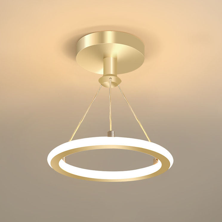 Modern Simplicity Aluminum Circle Strip LED Semi-Flush Mount Ceiling Light For Hallway Lumendat