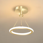 Modern Simplicity Aluminum Circle Strip LED Semi-Flush Mount Ceiling Light For Hallway Lumendat