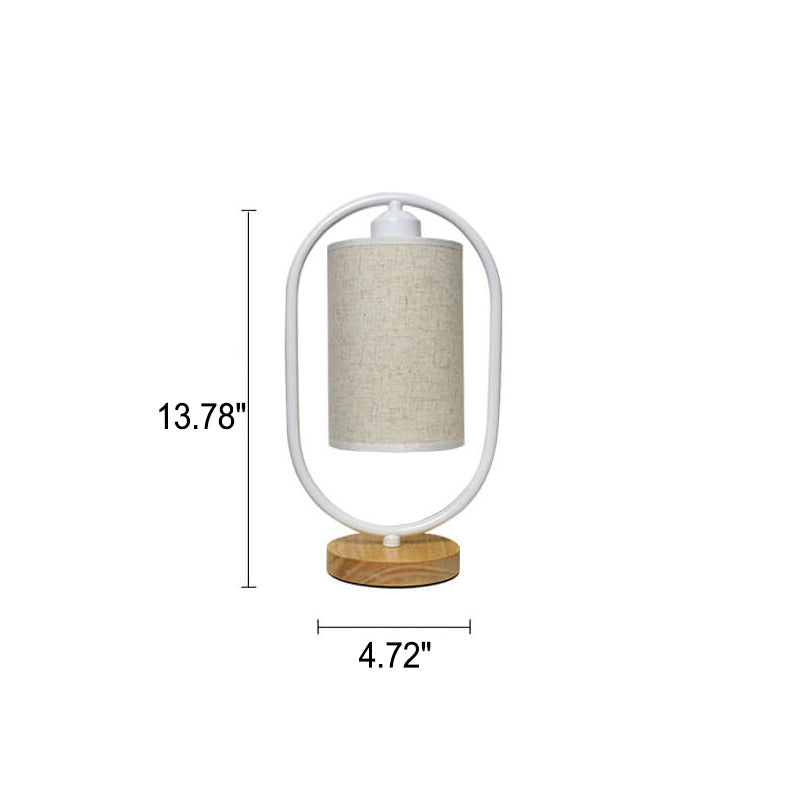 Nordic Linen White Ring 1-Light Dimmable Table Lamp Lumendat
