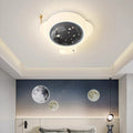 Lumendat Modern Art Deco Kids Iron PE Astronaut Round LED Flush Mount Ceiling Light For Bedroom Lumendat
