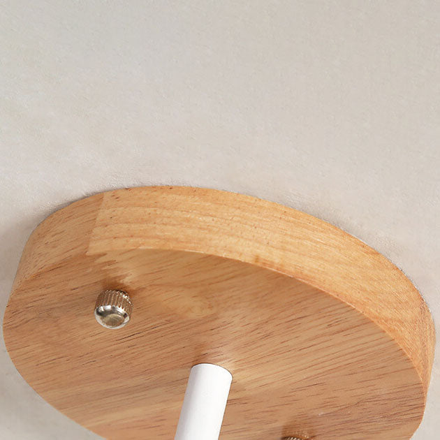 Modern Japanese Minimalist Log Bird Round 1-Light Semi-Flush Mount Ceiling Light Lumendat