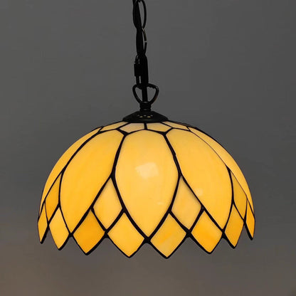 Tiffany European Style Milk White Glass Dome 1-light Pendant Light