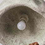 Contemporary Nordic Rough Rock Texture Semicircular 1-light Pendant Light for Dining Room BulbSquare