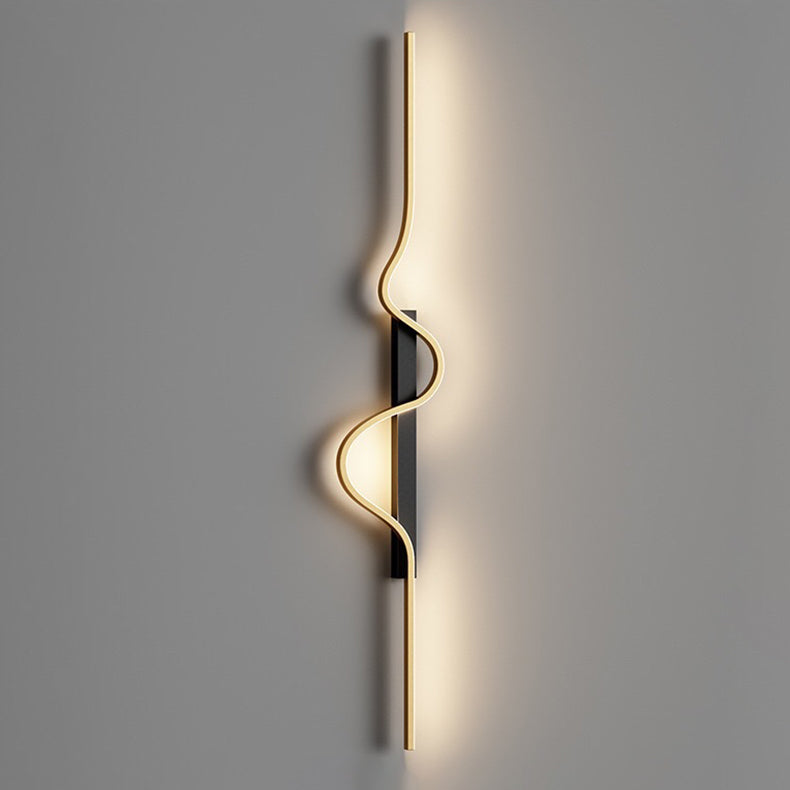 Modern Minimalist Aluminum Corrugated Strip Iron Frame LED Wall Sconce Lamp For Bedroom Lumendat