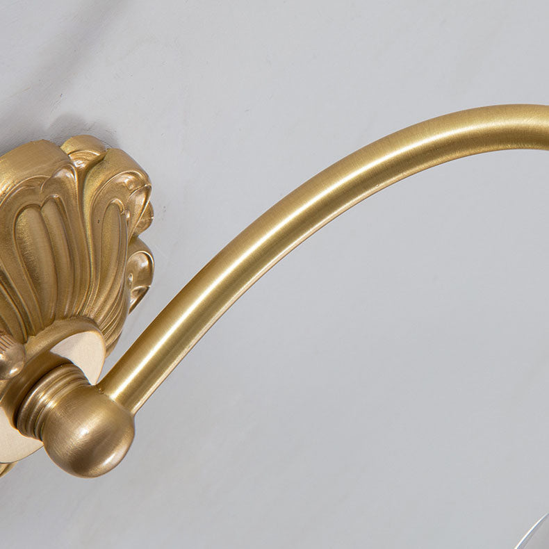 European Vintage Floral Copper Glass 1-Light Wall Sconce Lamp Lumendat