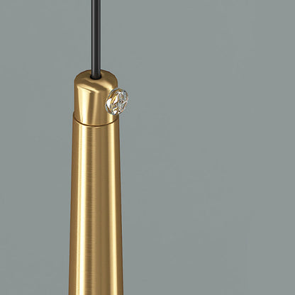 Contemporary Luxury Full Copper Water-ripple Glass Shade 1-light Pendant Light for Living Room