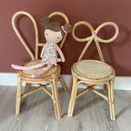 Lumendat Traditional Japanese Round Rattan Weaving Footstool Kids Backrest Chair For Entryways Lumendat