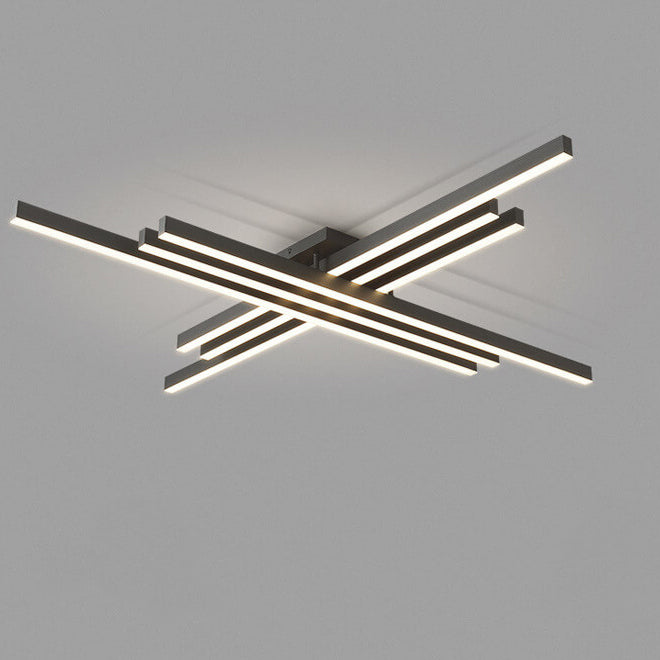 Industrial Aluminum Creative Geometric Line LED Flush Mount Light BulbSquare
