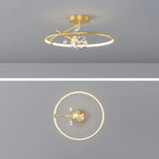 Modern Art Deco Iron Geometrical Ring Star LED Pendant Light for Living Room