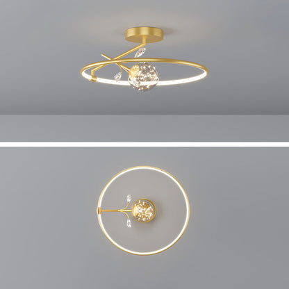 Modern Art Deco Iron Geometrical Ring Star LED Pendant Light for Living Room