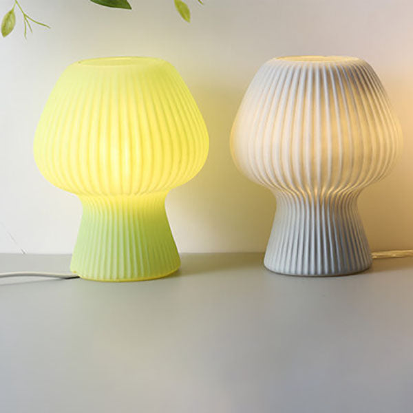 Modern Minimalist Mushroom 1-Light Glass Table Lamp For Bedside Lumendat