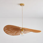 Japanese Minimalist Rope Weaving Straw Hat Round 1-light Pendant Light BulbSquare