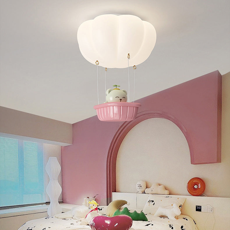 Lumendat Modern Simplicity Kids PE Iron Pumpkin Hot Air Balloon Bear LED Flush Mount Ceiling Light For Bedroom Lumendat